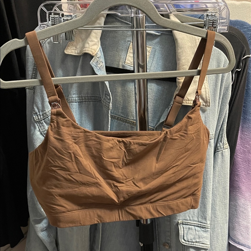 Skims Fits Everybody Maternity Nursing Scoop Bralette - Cocoa